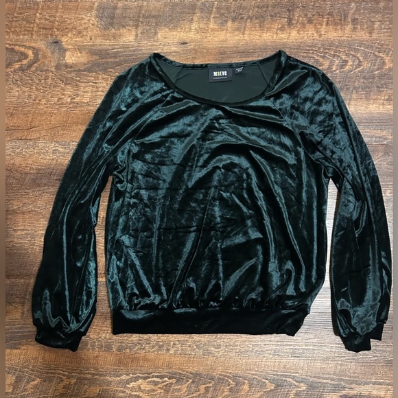 Maeve By Anthropologie Candace Jewel Toned Velvet Top Size Medium Green - Picture 3 of 5